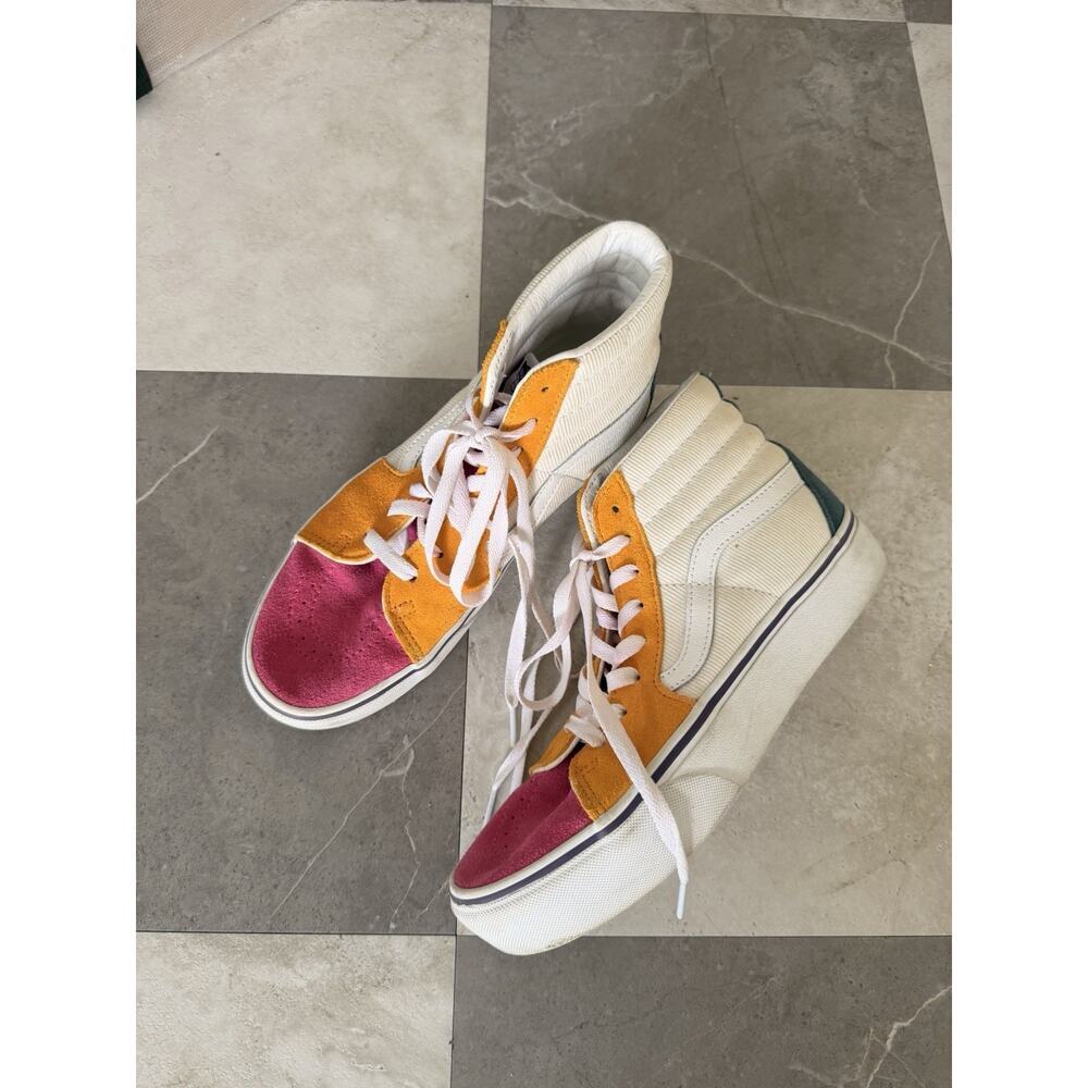 Vans Platform High Top Sneakers Colorblock Women’s Size 9.5 Chunky Skater Shoes